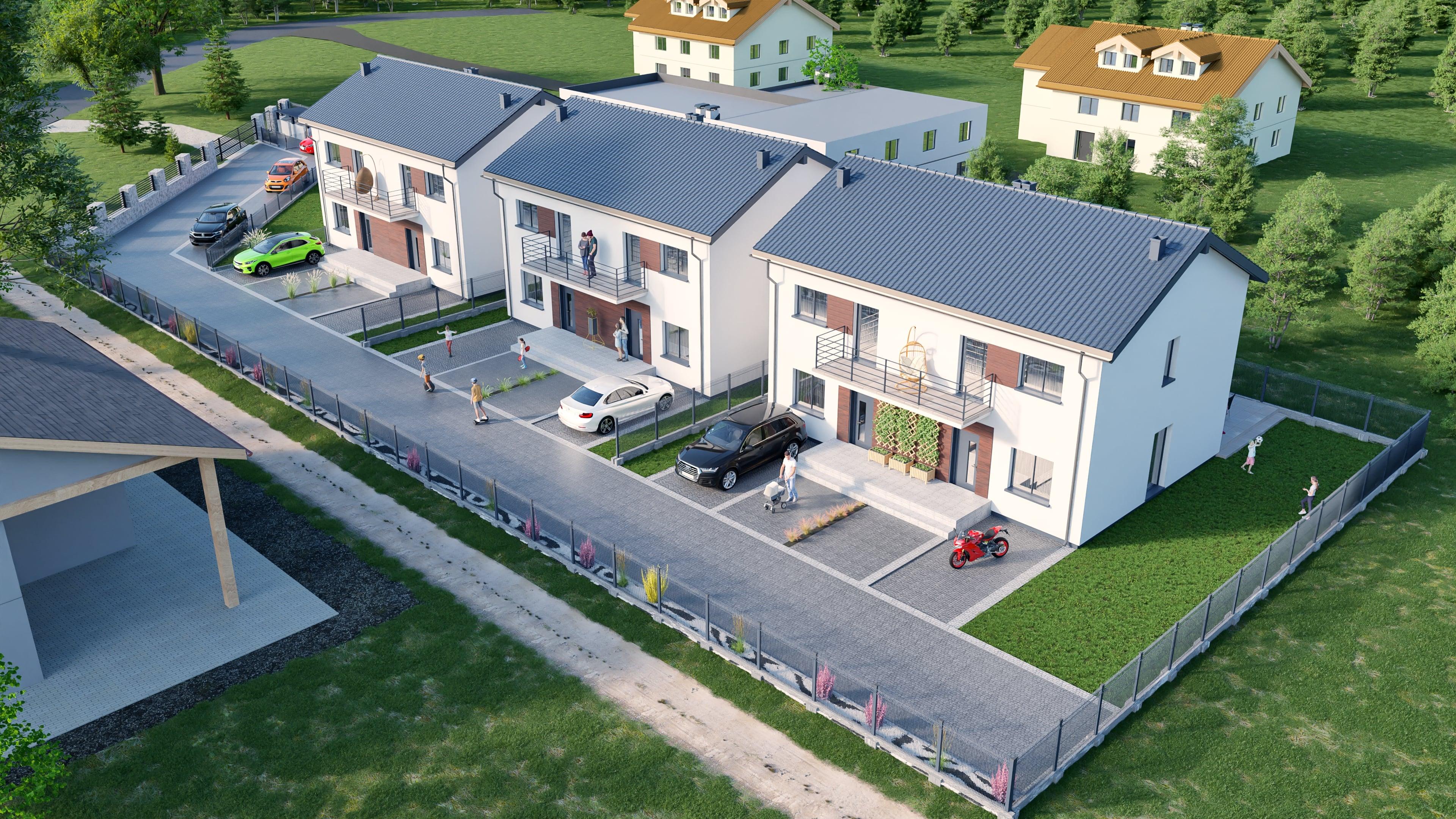 Wizualizacja osiedla z lotu ptaka - interaktywny podgląd